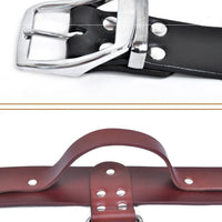 HKM-5457981 Adjustable Latigo Leather Dog Collar for Medium to Large Breeds - Strong, Comfortable Control