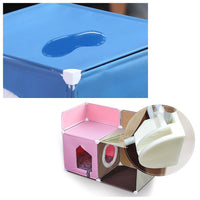 HKM-5460029 Winter Cat Shelter, Enclosed with Double Deck Design, Warm in Winter and Cool in Summer, Durable Polyester and Iron Frame