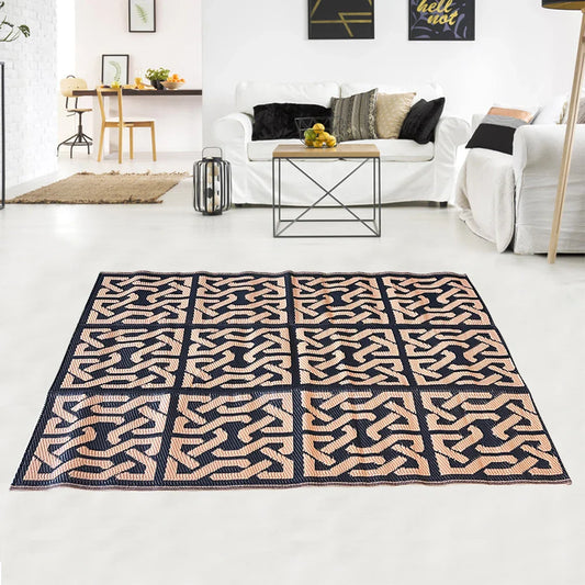 HKM-546003 Hand Woven Recycled Plastic Flat Weave Outdoor Rug - Large Polypropylene Floor Mat