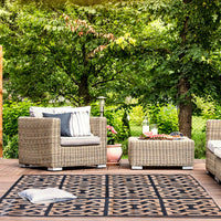HKM-546003 Hand Woven Recycled Plastic Flat Weave Outdoor Rug - Large Polypropylene Floor Mat