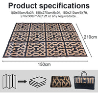 HKM-546003 Hand Woven Recycled Plastic Flat Weave Outdoor Rug - Large Polypropylene Floor Mat