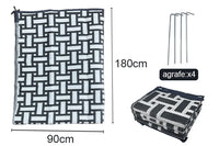 HKM-546003 Hand Woven Recycled Plastic Flat Weave Outdoor Rug - Large Polypropylene Floor Mat
