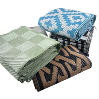 HKM-546003 Hand Woven Recycled Plastic Flat Weave Outdoor Rug - Large Polypropylene Floor Mat