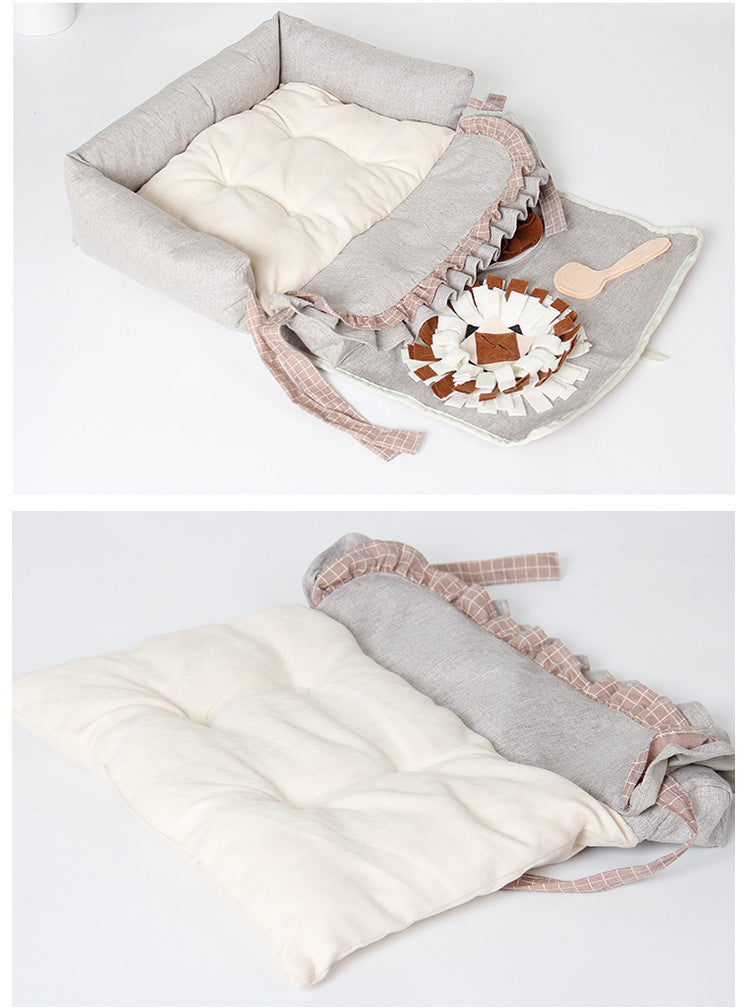 HKM-5461821 Pet Nest Sniffing Pad for Dogs - Anti Choking Energy Release & Slow Feeding Training Toy, Available in Star Moon and Brown, Sizes S & L