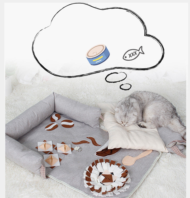 HKM-5461821 Pet Nest Sniffing Pad for Dogs - Anti Choking Energy Release & Slow Feeding Training Toy, Available in Star Moon and Brown, Sizes S & L