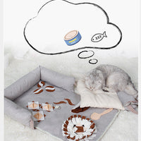 HKM-5461821 Pet Nest Sniffing Pad for Dogs - Anti Choking Energy Release & Slow Feeding Training Toy, Available in Star Moon and Brown, Sizes S & L