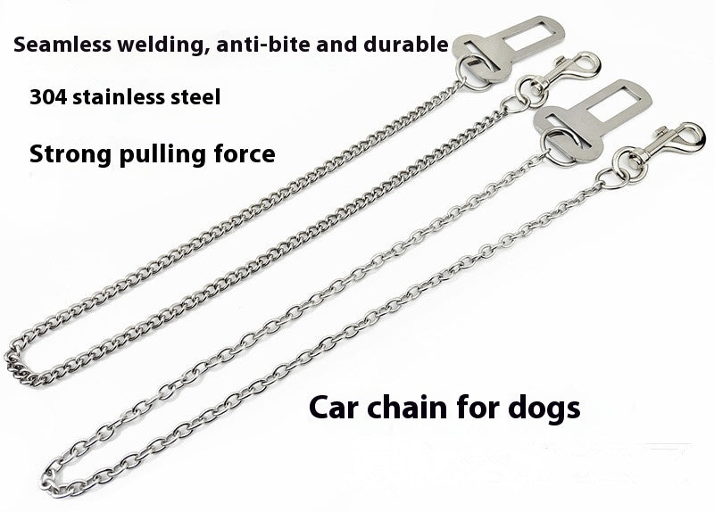 HKM-5464381 Stainless Steel Small Chain Dog Safety Restraint for Car Travel