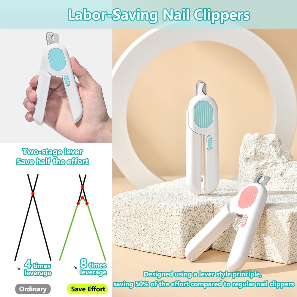 HKM-5465021 Pet Nail Clippers with LED Light and Integrated Grinder for Safe and Effortless Trimming