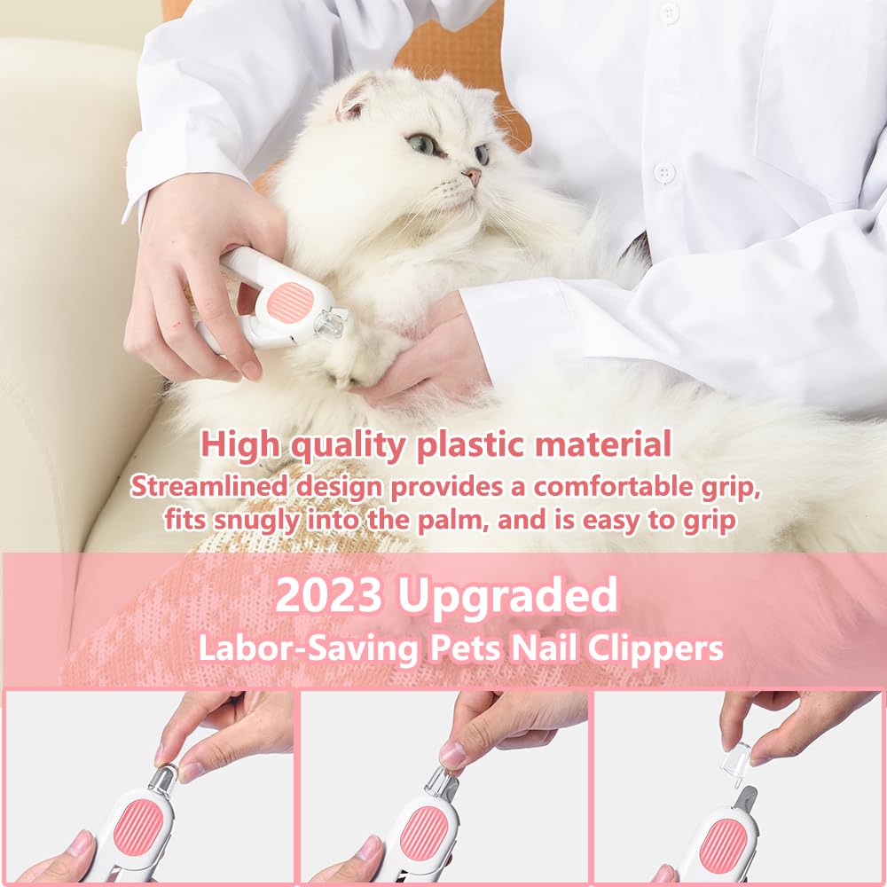 HKM-5465021 Pet Nail Clippers with LED Light and Integrated Grinder for Safe and Effortless Trimming