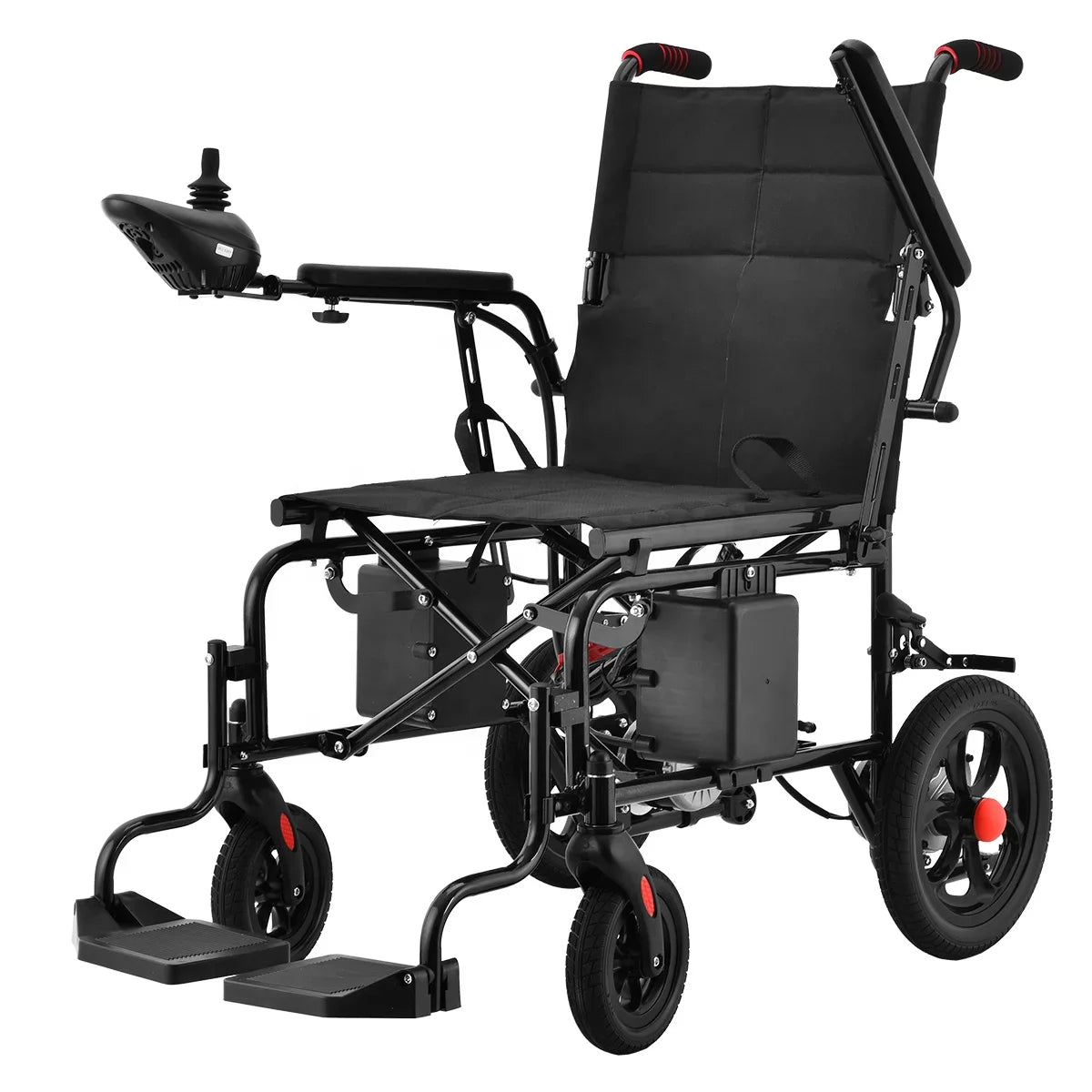 HKM-546515 Lightweight Foldable Electric Wheelchair with Carbon Steel Frame for All Terrain Use