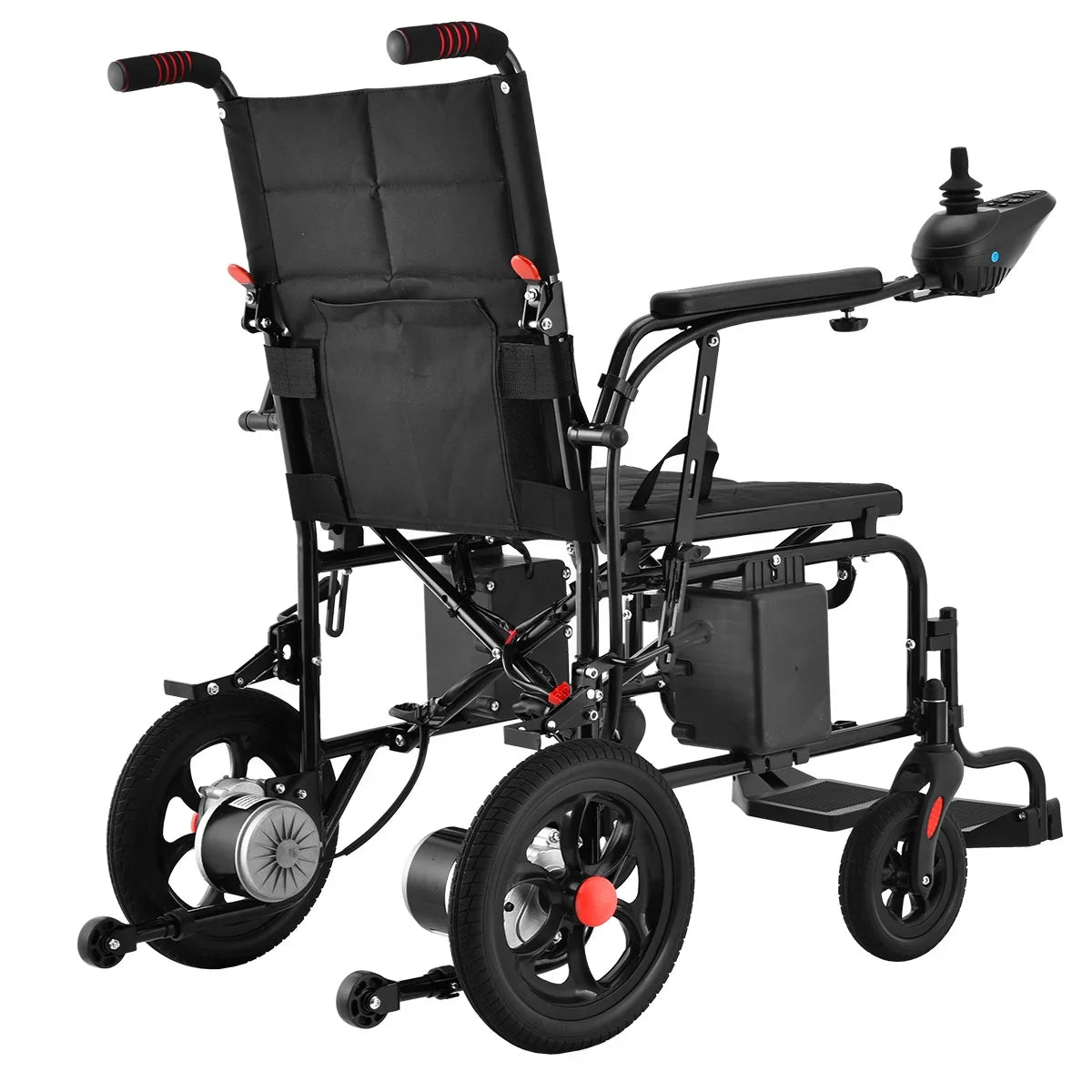 HKM-546515 Lightweight Foldable Electric Wheelchair with Carbon Steel Frame for All Terrain Use