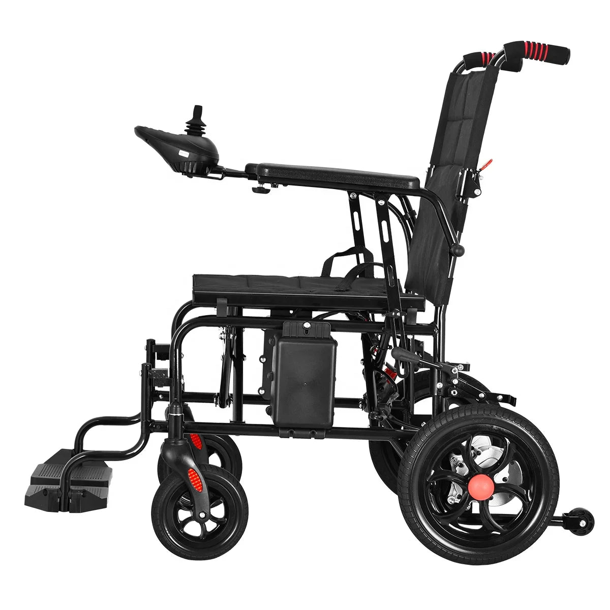 HKM-546515 Lightweight Foldable Electric Wheelchair with Carbon Steel Frame for All Terrain Use