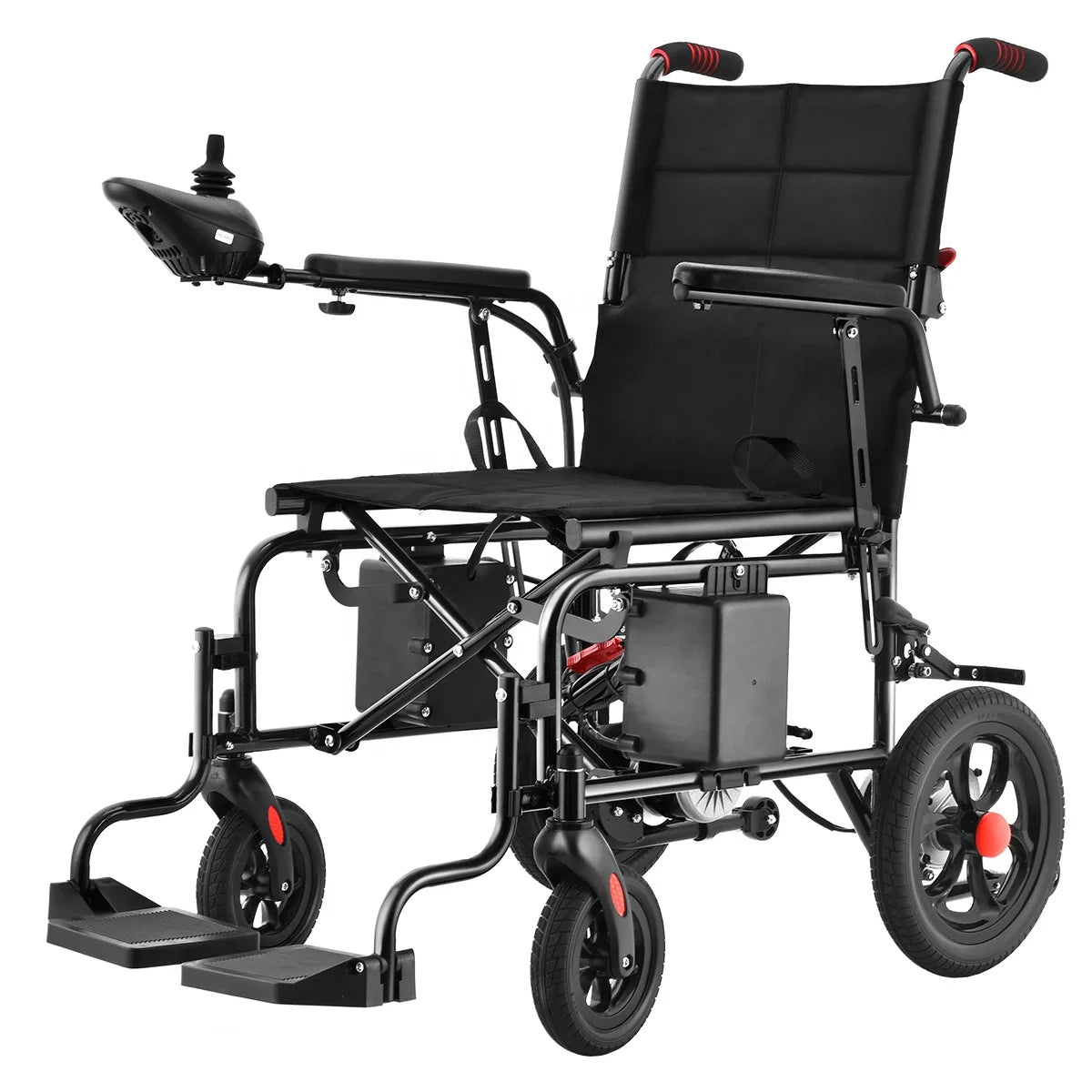 HKM-546515 Lightweight Foldable Electric Wheelchair with Carbon Steel Frame for All Terrain Use