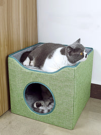 HKM-5465789 Large Enclosed Pet Nest for Deep Sleep - Easy to Clean, Four-Season Comfort