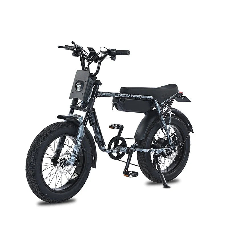 HKM-546579 48V 13AH Off-Road Electric Mountain Bike with 20 Inch Fat Tires and 7-Speed Gears