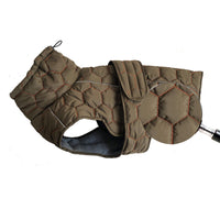 HKM-5466173 Thickened Warm Dog Clothes for Outdoor Use in Gray and Olive Green