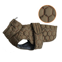 HKM-5466173 Thickened Warm Dog Clothes for Outdoor Use in Gray and Olive Green