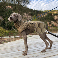 HKM-5466173 Thickened Warm Dog Clothes for Outdoor Use in Gray and Olive Green