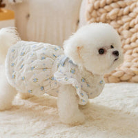 HKM-5466301 Winter Dog Dress with Bow Decoration and Flannel Lining for Small Dogs