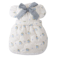 HKM-5466301 Winter Dog Dress with Bow Decoration and Flannel Lining for Small Dogs