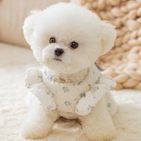 HKM-5466301 Winter Dog Dress with Bow Decoration and Flannel Lining for Small Dogs