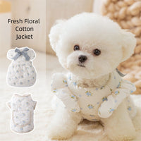 HKM-5466301 Winter Dog Dress with Bow Decoration and Flannel Lining for Small Dogs