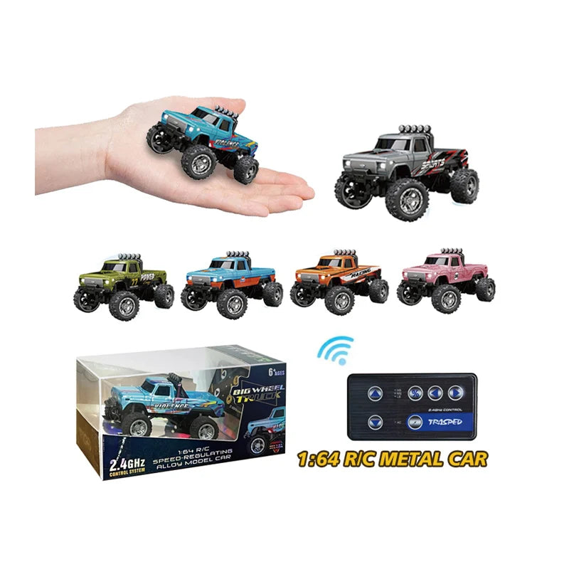 HKM-546643 1:64 Scale RC Mini Die Cast Truck with Light and Sound - App Controlled Off-Road Remote Vehicle for Ages 5 and Up