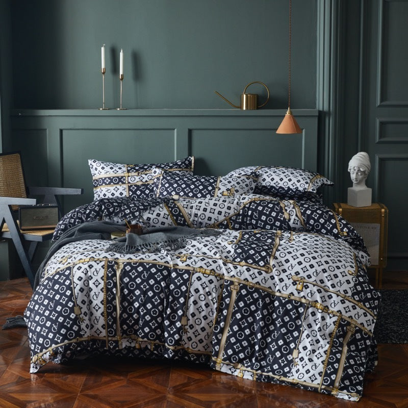 HKM-546643 Aloe Cotton Four-Piece Bed Sheet and Duvet Cover Set for 1.8m Beds