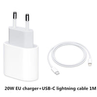 HKM-546707 20W USB-C Power Adapter with 1 Meter Fast Charging Cable - European Standard Travel Charger