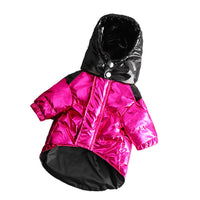 HKM-5467325 Warm Thick Velvet Down Jacket for Dogs in Red and Black - Sizes S to XXL