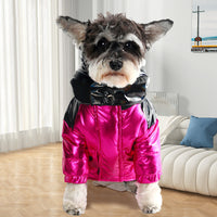 HKM-5467325 Warm Thick Velvet Down Jacket for Dogs in Red and Black - Sizes S to XXL