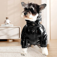 HKM-5467325 Warm Thick Velvet Down Jacket for Dogs in Red and Black - Sizes S to XXL