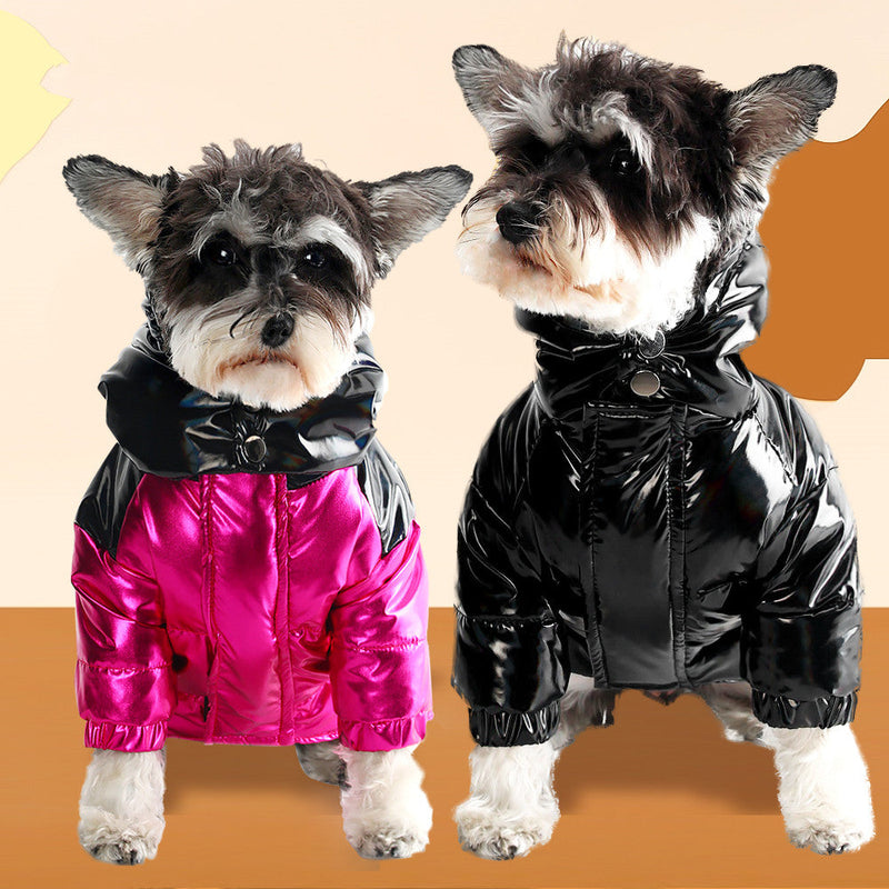 HKM-5467325 Warm Thick Velvet Down Jacket for Dogs in Red and Black - Sizes S to XXL