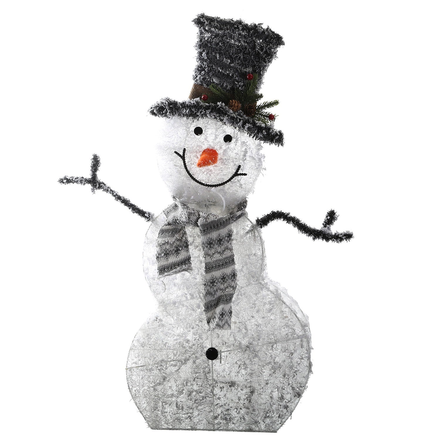 HKM-546771 Collapsible LED Christmas Snowman Decoration Light with Removable Scarf and Hands for Indoor and Outdoor Use