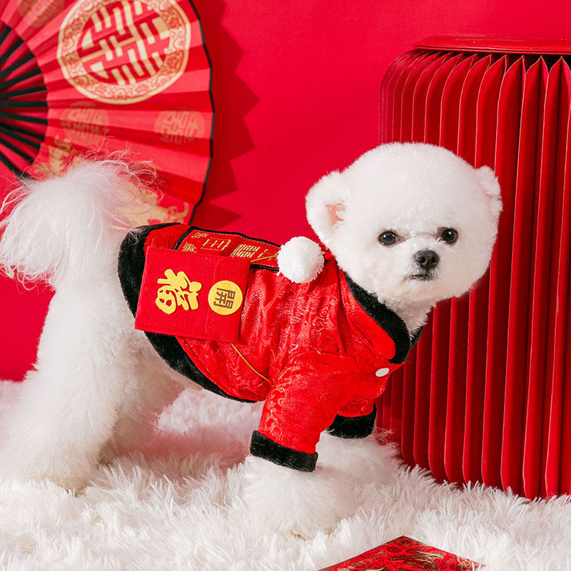 HKM-5468093 New Year Festive Two-Legged Pet Clothing for Small Dogs and Cats