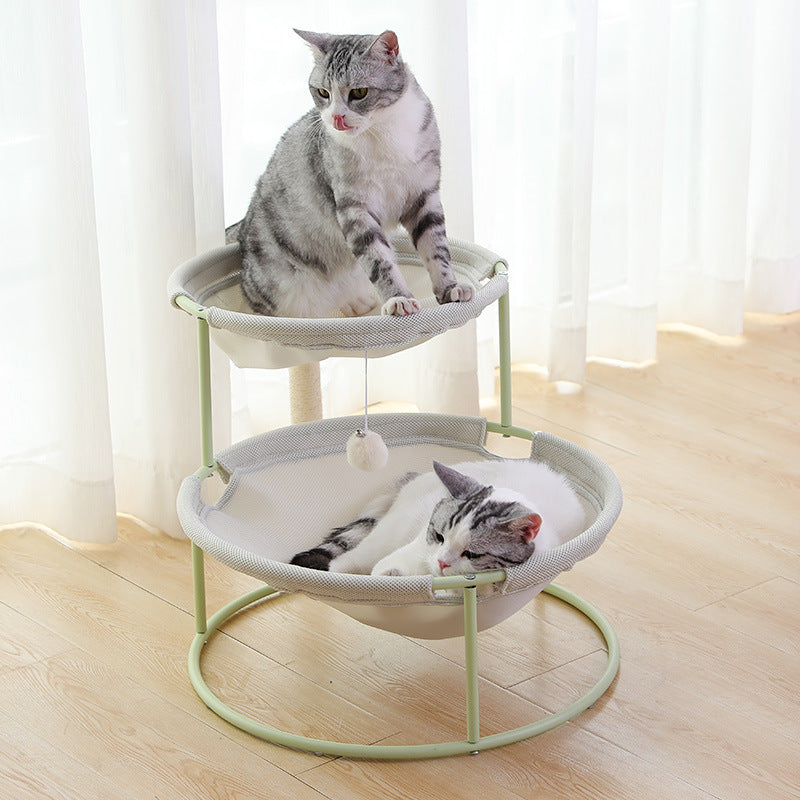 HKM-5469117 Cozy Pet Hammock for Cats - Beige and Pink Winter/Spring Models, Double Layer Option Available