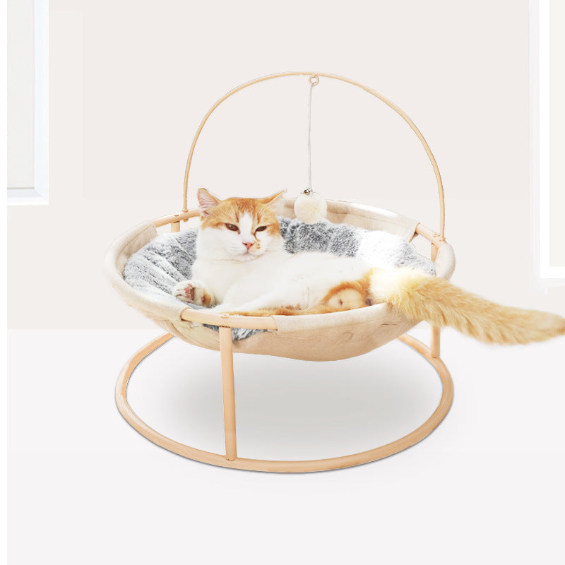 HKM-5469117 Cozy Pet Hammock for Cats - Beige and Pink Winter/Spring Models, Double Layer Option Available
