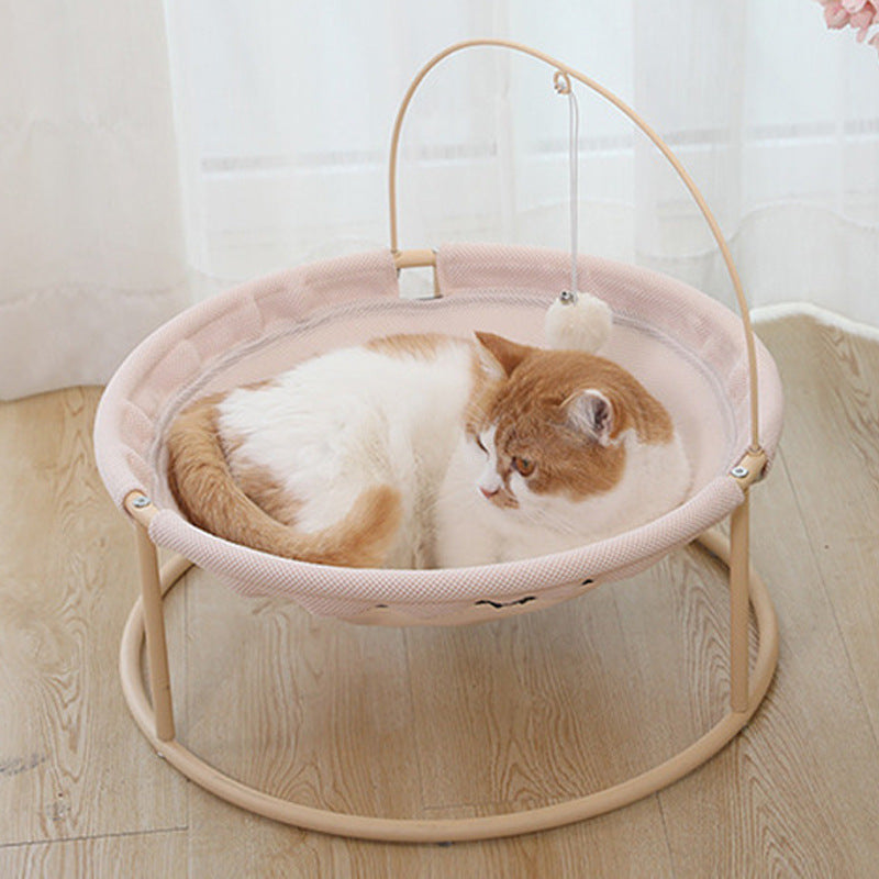 HKM-5469117 Cozy Pet Hammock for Cats - Beige and Pink Winter/Spring Models, Double Layer Option Available
