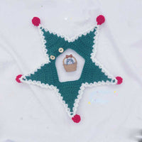 HKM-5469501 Christmas Wool Knitted Collar for Pets - Red and Green Star Pattern, Sizes XS to L