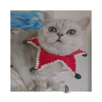 HKM-5469501 Christmas Wool Knitted Collar for Pets - Red and Green Star Pattern, Sizes XS to L