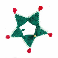 HKM-5469501 Christmas Wool Knitted Collar for Pets - Red and Green Star Pattern, Sizes XS to L