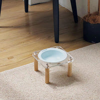 HKM-5471293 Elevated Ceramic Cat Bowl and Dog Basin with Wooden Rack ¨C Anti-Tumble Design in Various Colors