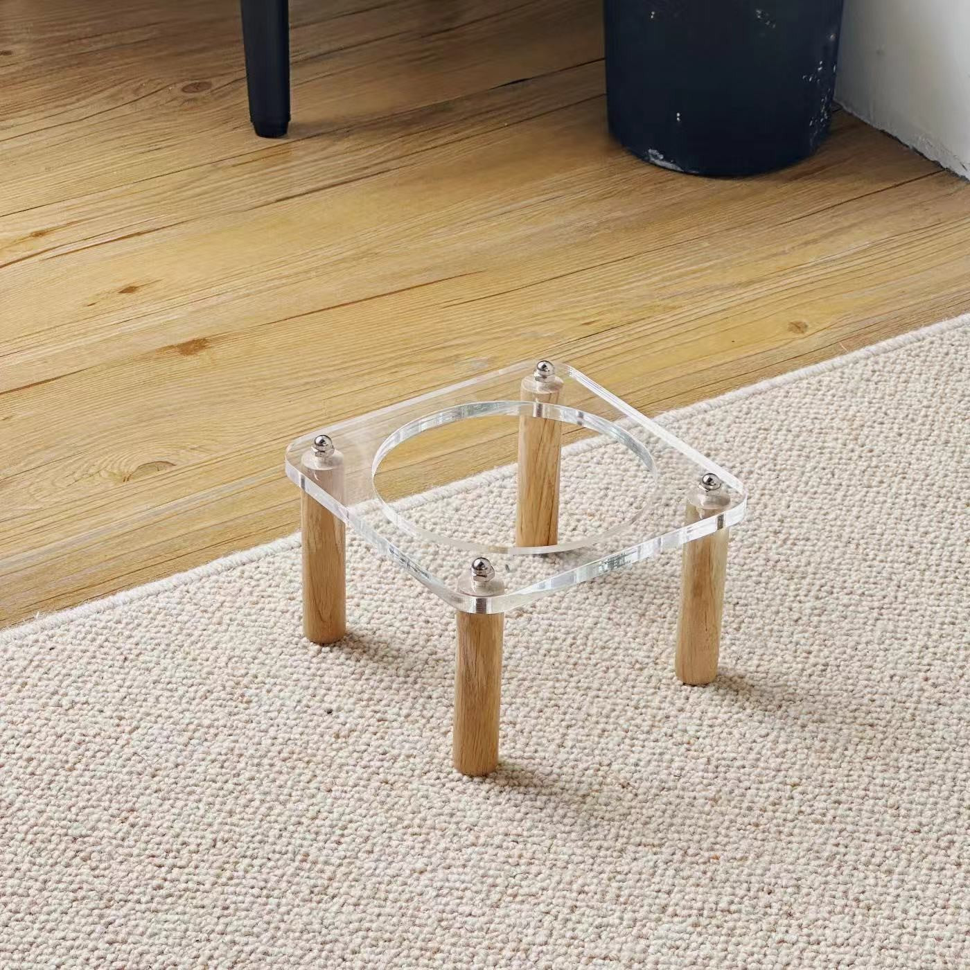 HKM-5471293 Elevated Ceramic Cat Bowl and Dog Basin with Wooden Rack ¨C Anti-Tumble Design in Various Colors