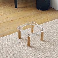 HKM-5471293 Elevated Ceramic Cat Bowl and Dog Basin with Wooden Rack ¨C Anti-Tumble Design in Various Colors