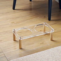HKM-5471293 Elevated Ceramic Cat Bowl and Dog Basin with Wooden Rack ¨C Anti-Tumble Design in Various Colors