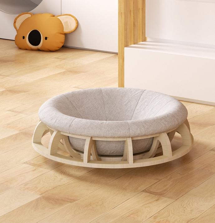 HKM-5471549 Cozy Four Seasons Wooden Cat Nest for Winter Comfort