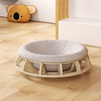 HKM-5471549 Cozy Four Seasons Wooden Cat Nest for Winter Comfort