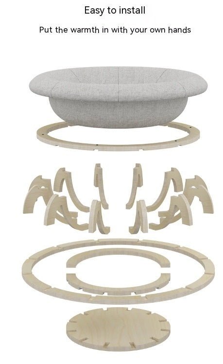 HKM-5471549 Cozy Four Seasons Wooden Cat Nest for Winter Comfort