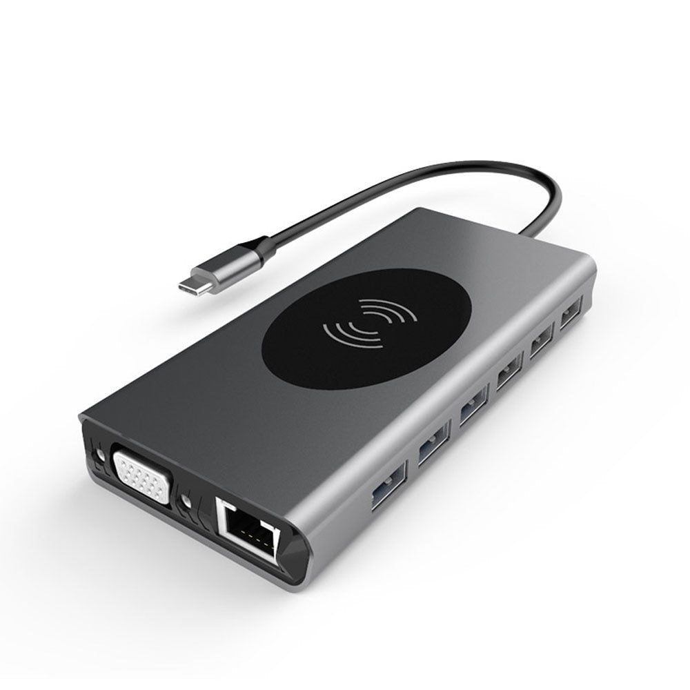 HKM-547155 4K Type-C Notebook Hub Docking Station with USB and Card Reader Support