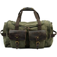 HKM-547219 Unisex Canvas Duffel Bag for Travel and Leisure with Zipper Closure and Open Compartment - Ideal for Sports and Gym Use